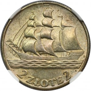 Żaglowiec, 2 złote 1936 - NGC MS62