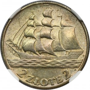 Sailing ship, 2 gold 1936 - NGC MS62