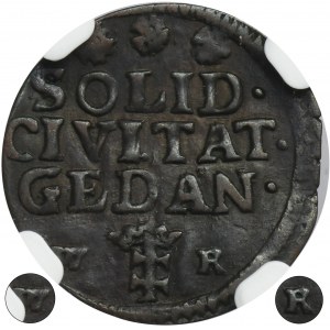 Augustus III of Poland, Schilling Danzig 1754 WR - RARE - NGC AU53