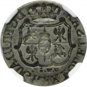 August III Sas, 1/24 Talara (grosz) jednostronne Drezno FWôF - NGC MINT ERROR VF 30 - BROCKAGE