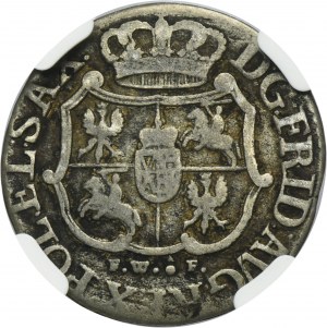 Augustus III of Poland, uniface 1/24 Thaler Dresden FWôF - NGC MINT ERROR VF 30 - BROCKAGE