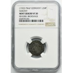 August III Sas, 1/24 Talara (grosz) jednostronne Drezno FWôF - NGC MINT ERROR VF 30 - BROCKAGE