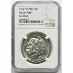 Piłsudski, 10 złotych 1935 - NGC AU DETAILS