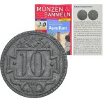Free City of Danzig, 10 pfennig 1920 - 69 pearls - RARE + newspaper with ILUSTRATION