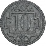 Free City of Danzig, 10 pfennig 1920 - 69 pearls - RARE + newspaper with ILUSTRATION