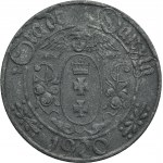 Free City of Danzig, 10 pfennig 1920 - 69 pearls - RARE + newspaper with ILUSTRATION
