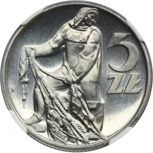 5 złotych 1960 Rybak - NGC MS66