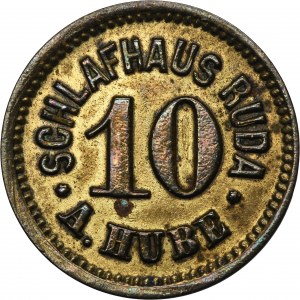 Ruda in Oberschlesien, Ruda, Schlafhaus A. Hube, 10 Pfennig - UNLISTED