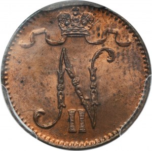 Finland, Autonomia, Nicholas II, 1 Penni Helsinki 1898 - PCGS MS63 RB