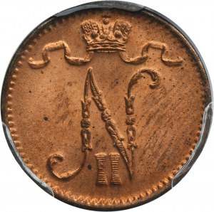Finland, Autonomia, Nicholas II, 1 Penni Helsinki 1900 - PCGS MS64 RD