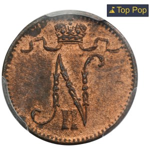 Finland, Autonomia, Nicholas II, 1 Penni Helsinki 1907 - PCGS MS64 RB