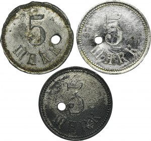Set, Beuthn, Miechowitz, Preussengrube, 3 Mark and 5 Mark (3 pcs.)
