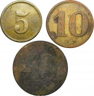 Set, Königshütte, Bismarckhütte, Bismarckhütte, 5 Pfennig, 10 Pfennig and 40 Pfennig (3 pcs.)