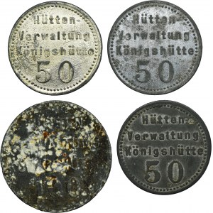 Set, Königshütte, Königshütte, 50 Pfennig and 100 Pfennig (4 pcs.)