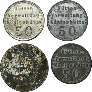 Set, Königshütte, Königshütte, 50 Pfennig and 100 Pfennig (4 pcs.)