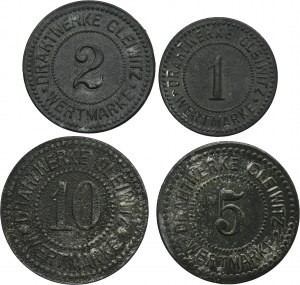 Set, Gleiwitz, Drahtwerke, 1 Pfennig, 2 Pfennig, 5 Pfennig and 10 Pfennig (4 pcs.)