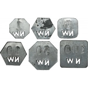 Set, Gleiwitz, Laband, Schlesische Nickelwerke, 1 Pfennig, 2 Pfennig, 5 Pfennig, 10 Pfennig, 50 Pfennig and 100 Pfennig (6 pcs.)