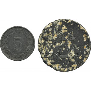 Set, Gleiwitz, Laband, Vereinigte Deutsche Nickelwerke, 5 Pfennig and 45 Pfennig (2 pcs.)
