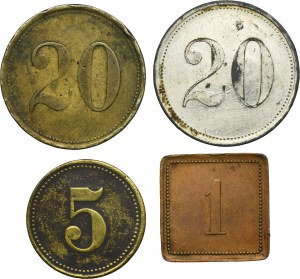 Set, Ruda in Oberschlesien, Friedenshütte, Hütten Kaufhaus, 1 Pfennig, 5 Pfennig and 20 Pfennig (3 pcs.)
