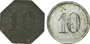 Set, Ruda in Oberschlesien, Orzegow, Grubenschlafhaus Gotthardtschacht, 10 Pfennig (2 pcs.)