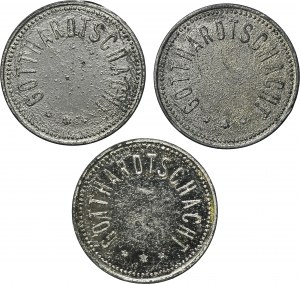 Set, Ruda in Oberschlesien, Orzegow, Gotthardtschacht, 1 Pfennig, 2 Pfennig and 5 Pfennig (3 pcs.)