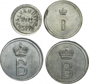 Set, Schwientochlowitz, Falvahütte, 25 Pfennig, 2 Mark and 5 Mark (4 pcs.)