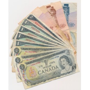 Canada, set 1-5 Dollars (12 pcs.)