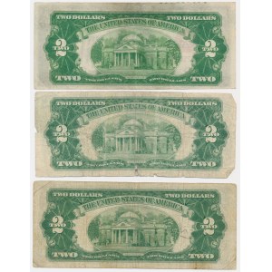 USA, zestaw 2 dolary 1928-53 (3 szt.)