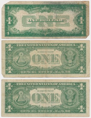 États-Unis, série de 1 $ 1928-57 (3 pièces).