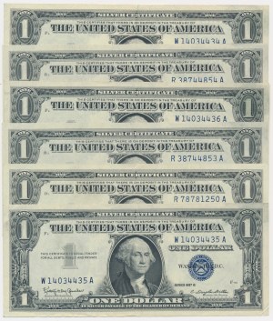 USA, lot 1 Dollar 1957 (6 pcs.)