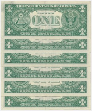 USA, lot 1 Dollar 1957 (6 pcs.)