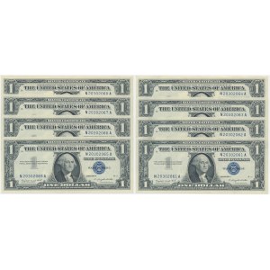 USA, zestaw 1 dolar 1957 (8 szt.)