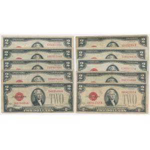 USA, zestaw 2 dolary 1928 (10 szt.)
