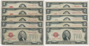 USA, set 2 Dollars 1928-63 (10 pcs.)