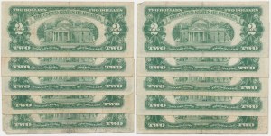 USA, set 2 Dollars 1953-63 (10 pcs.)