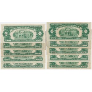 USA, zestaw 2 dolary 1953-63 (10 szt.)
