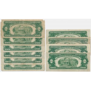 USA, zestaw 2 dolary 1953-63 (10 szt.)