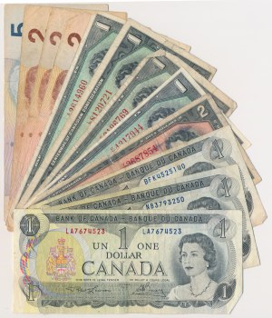 Canada, set 1-5 Dollars (12 pcs.)