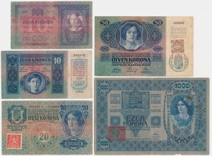 Czechoslovakia, set 10 Haleřu-10 Korun (1919) (5 pcs.)