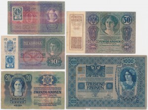 Czechoslovakia, set 10 Haleřu-10 Korun (1919) (5 pcs.)