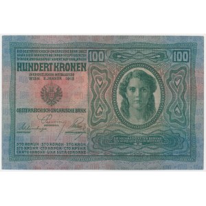 Czechoslovakia, 1 Koruna 1919 on 100 Korun 1912