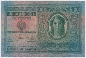 Czechoslovakia, 1 Koruna 1919 on 100 Korun 1912