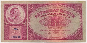 Tchécoslovaquie, 50 couronnes 1929