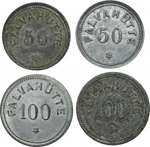 Set, Schwientochlowitz, Falvahütte, 50 Pfennig and 100 Pfennig (4 pcs.)