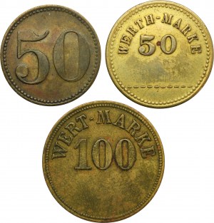 Set, Schwientochlowitz, Deutschlandgrube, 50 Pfennig and 100 Pfennig (3 pcs.)