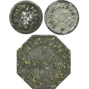 Set, Hindenburg, Zaborze, Kokswerk Skalley, 5 Pfennig, 10 Pfennig and Token for breakfast (3 pcs.)