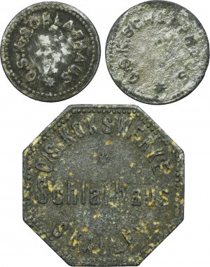 Set, Hindenburg, Zaborze, Kokswerk Skalley, 5 Pfennig, 10 Pfennig and Token for breakfast (3 pcs.)
