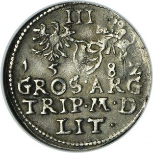 Stephen Bathory, 3 Groschen Vilnius 1582 - L/LIT