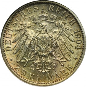 Germany, Hessen-Darmstadt, Ernst Ludwig, 2 Mark Berlin 1904 A
