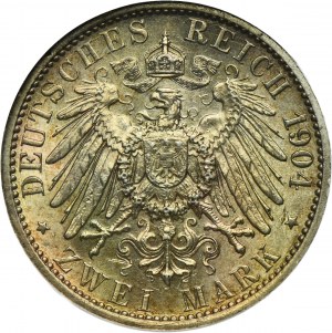Germany, Hessen-Darmstadt, Ernst Ludwig, 2 Mark Berlin 1904 A